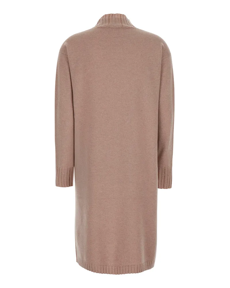 Fabiana Filippi Women's Dress With Round Collar Beige Wool Beige