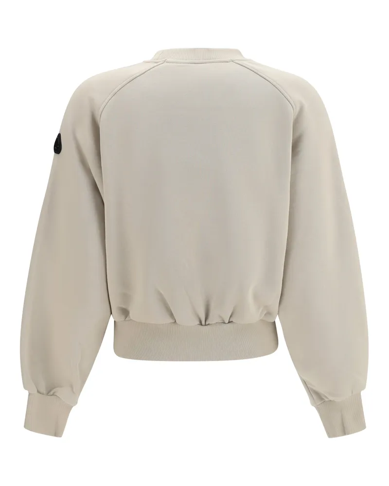 Moose Knuckles Women's Crewneck Sweater Alabaster Cotton Sweatshirts Beige