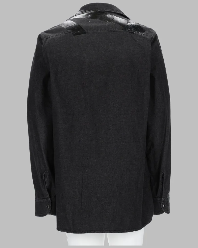 Maison Margiela Taped Seam Denim Shirt — Black Black