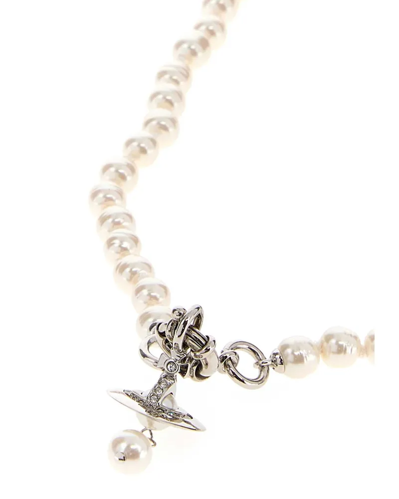 Vivienne Westwood Pearl and Crystal Necklace — White White