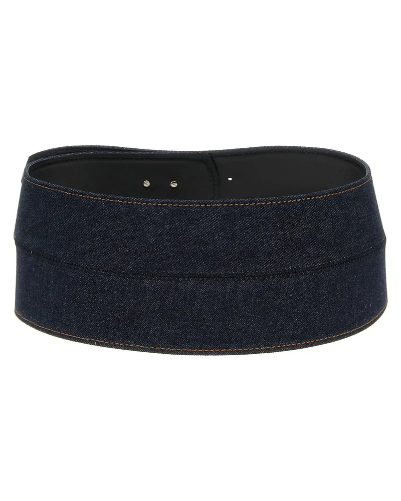 SPORTMAX Denim Maxi Belt — Navy Navy