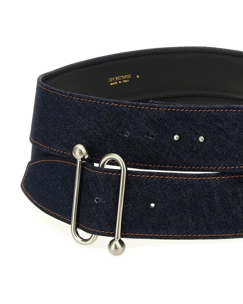 SPORTMAX Denim Maxi Belt — Navy Navy