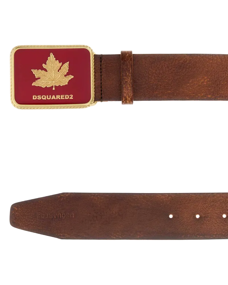 Dsquared2 Canadian Heritage Buckle Belt — Brown Brown