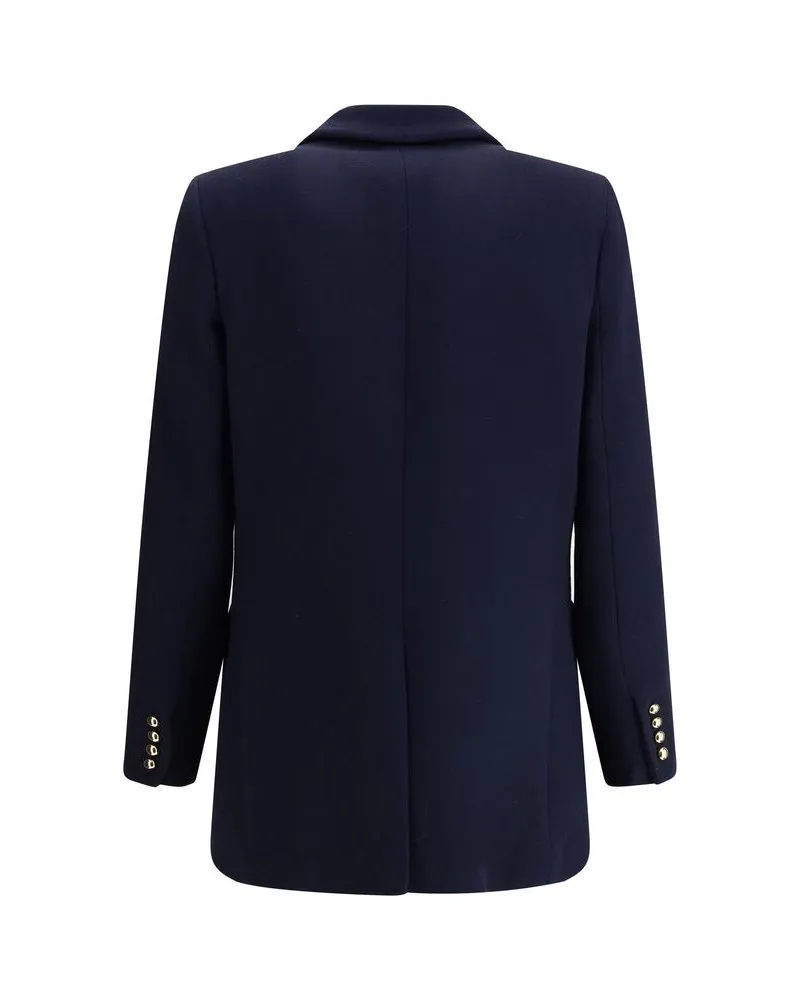 Blazé Milano Women's Blue Wool Oves Aries Blazer Clothing Navy