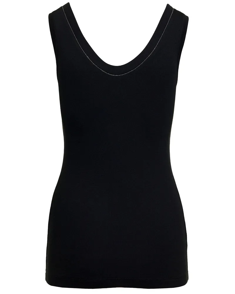 Brunello Cucinelli Women Tank Top Black Cotton Black