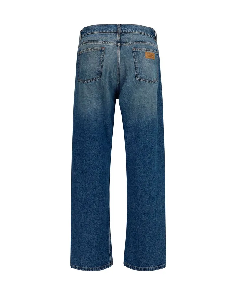 Maison Margiela Men's Blue Cotton Straight-Leg Jeans Clothing Blue
