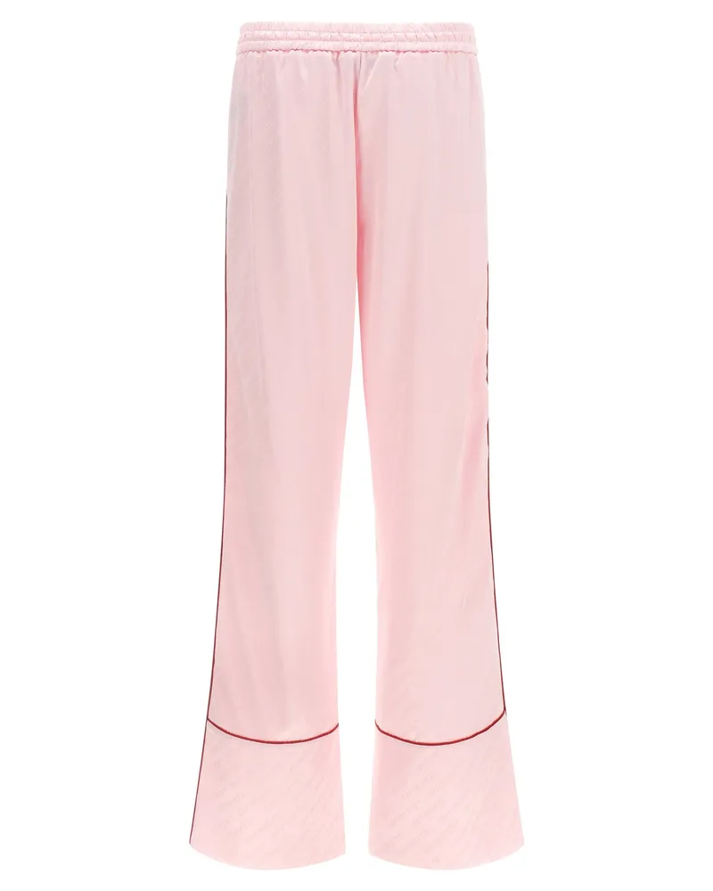 OFF-WHITE Jacquard Satin Pajama Joggers — Pink Pink