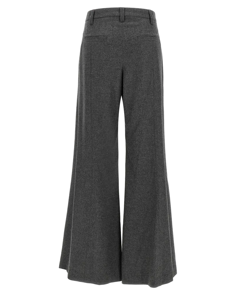 Brunello Cucinelli Wide Flare Trousers — Gray Gray