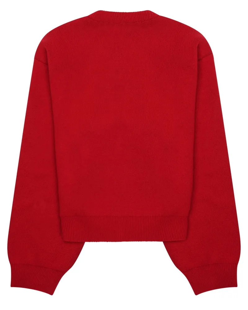 Celine Logo Cashmere Blend Sweater — Red Red