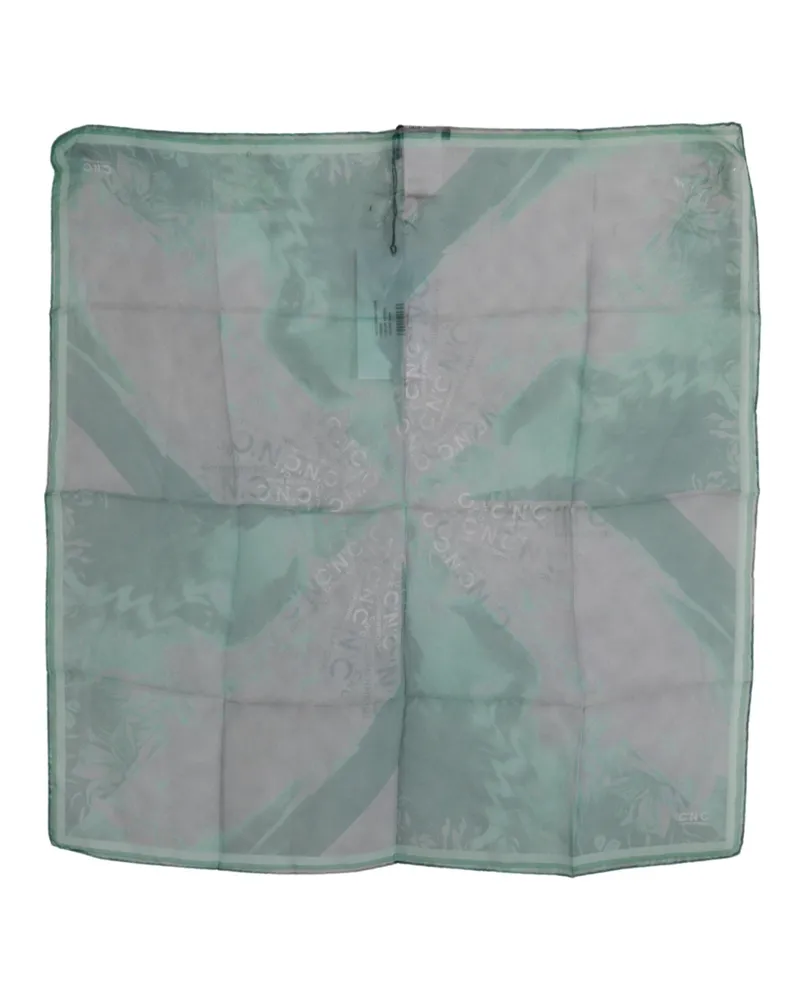 CoSTUME NATIONAL Women's Green Silk Shawl Foulard Wrap Scarf Green