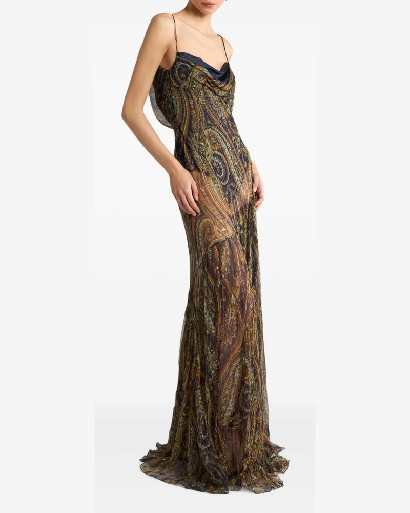 Etro Paisley Silk Dress — Multicolor Multicolor