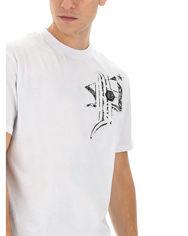 Philipp Plein Logo-Print Cotton T-Shirt — White White