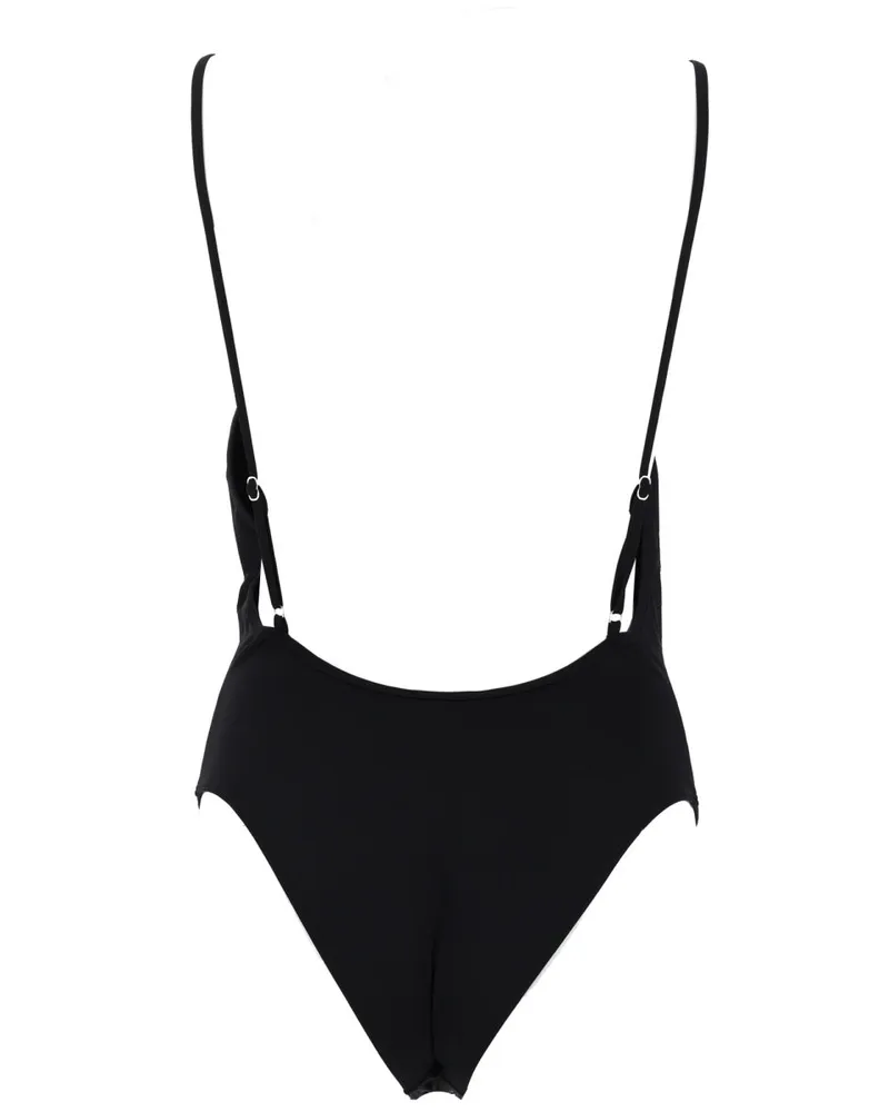Diesel Deep V One-Piece Swimsuit — Black Black