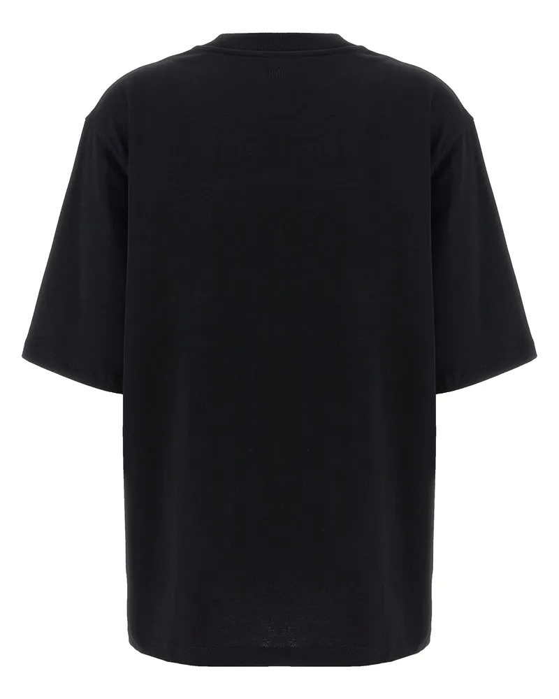 AMI Paris Women's Black Cotton T-Shirt Black