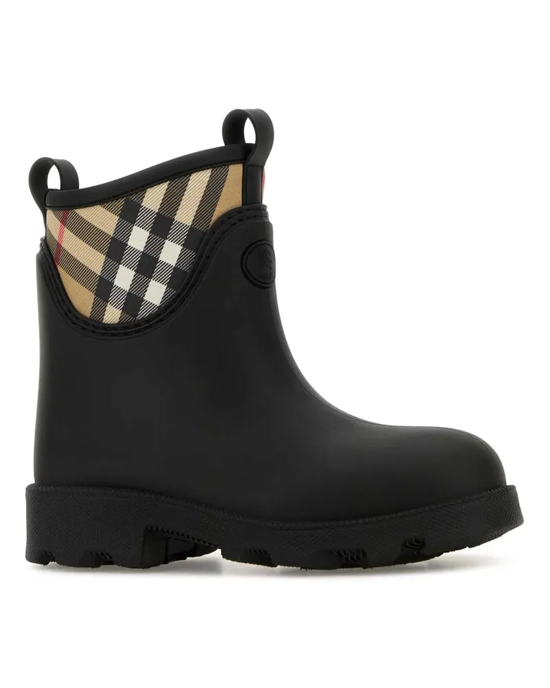 Burberry Women's Black Rubber Marsh Stamp Ankle Boots Stivali Black