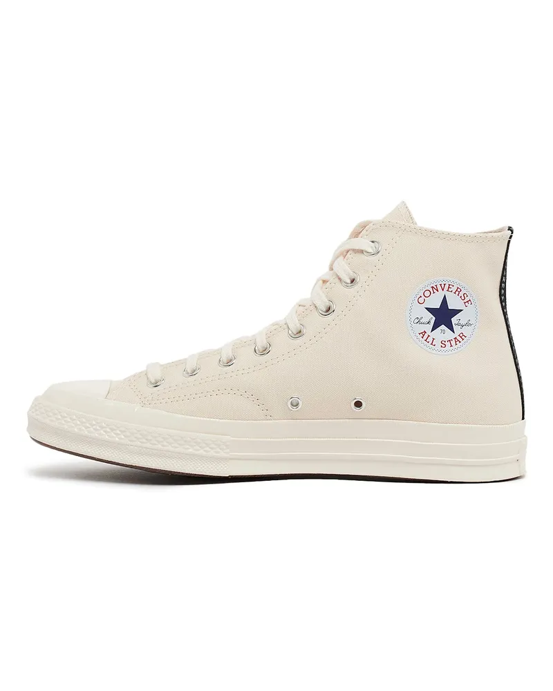 Comme des Garçons Men's Comme Des Garã§ons Play X Converse Chuck 70 Hi Sneakers White Shoes White