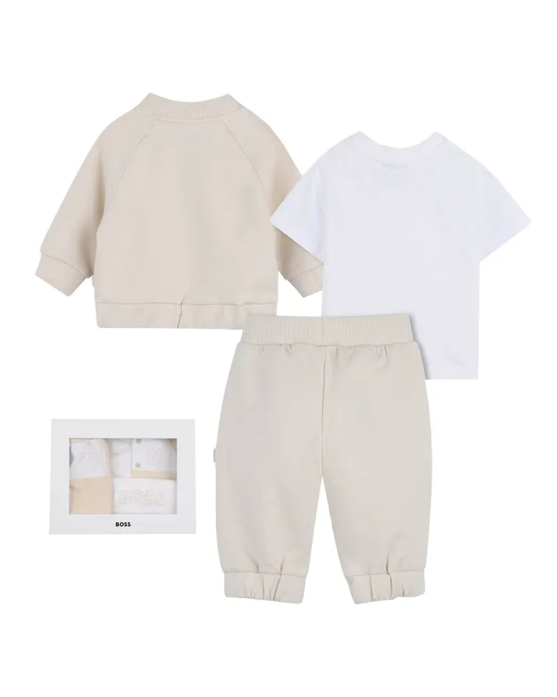 HUGO BOSS Three-Piece Cotton Clothing Set — Beige Beige