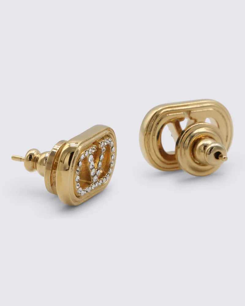 Valentino Garavani Women's Logo-Embellished Crystal Cufflinks Gold Gold