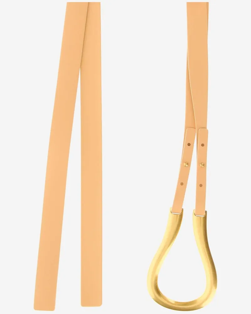 Bottega Veneta French Calfskin Belt — Almond Almond