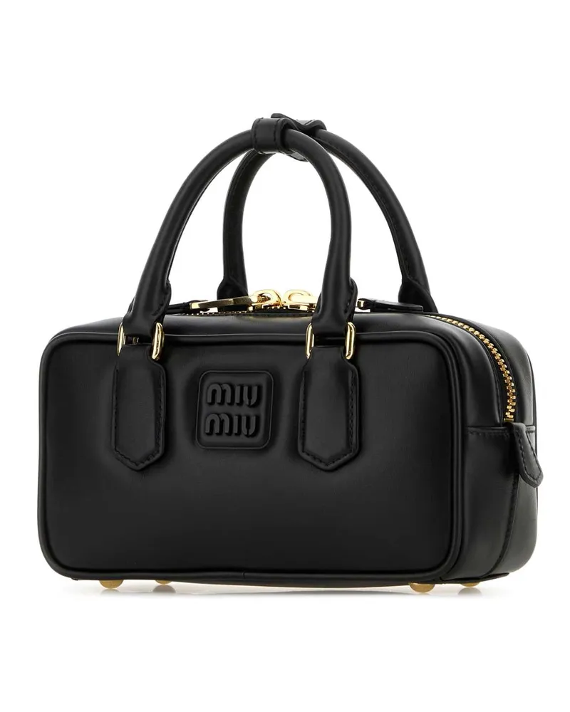Miu Miu Women's Black Leather Arcadie Handbag Nero Vitello Borse A Mano Bag Black