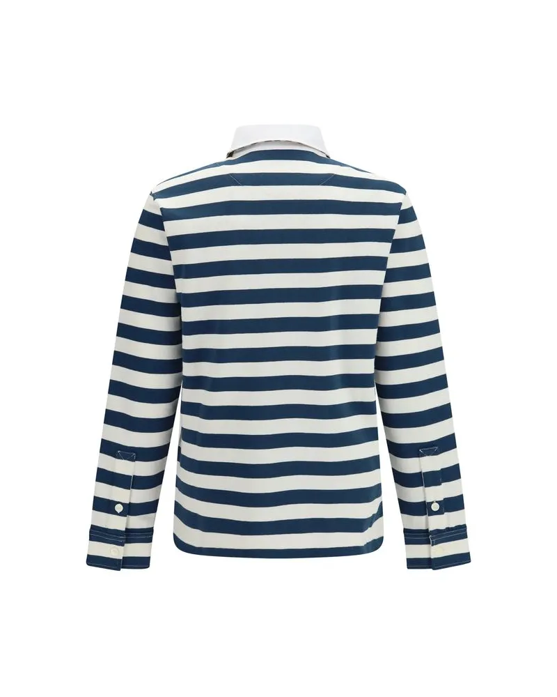 Burberry Men's Multicolor Cotton Polo Shirt Navy