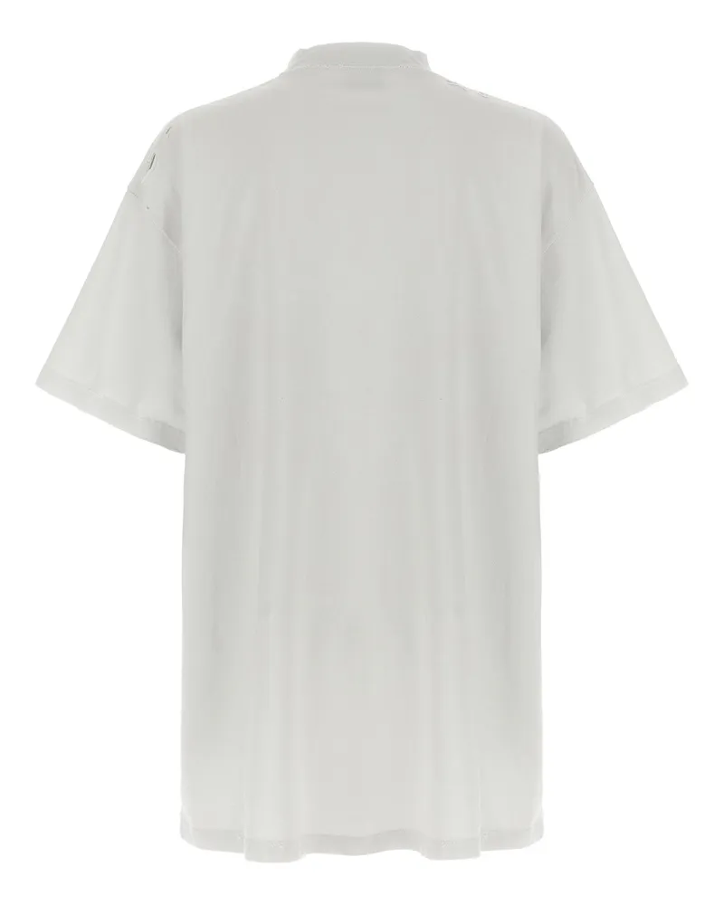 Balenciaga Liquefied Logo Print T-Shirt — White White