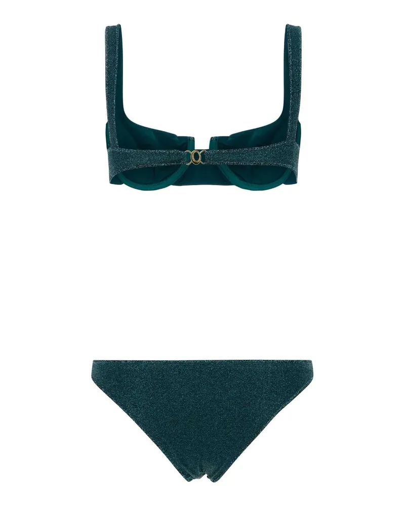 Oséree Women Petrol Blue Nylon Blend Bikini Peacock Costumi Da Bagno Blue