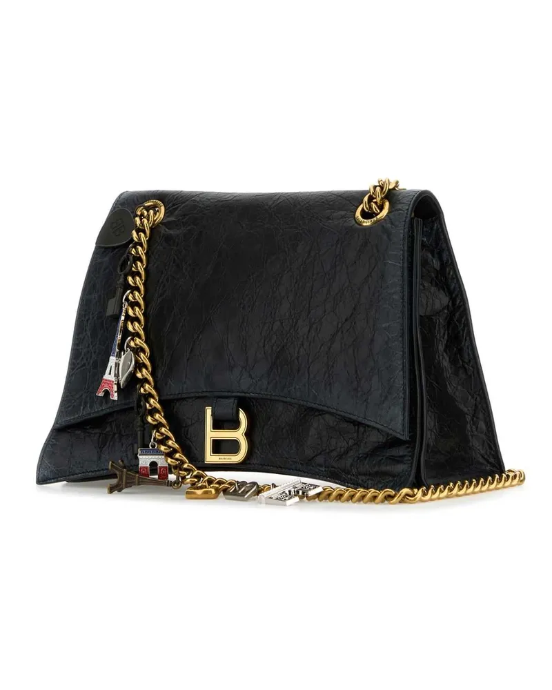 Balenciaga Women's Crush Chain Shoulder Bag Black Calf Black