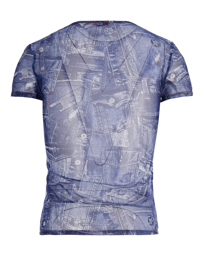 Diesel Women's T-Shirt Kasia Dnm Blue Polyester T-Shirts & Jerseys Blue
