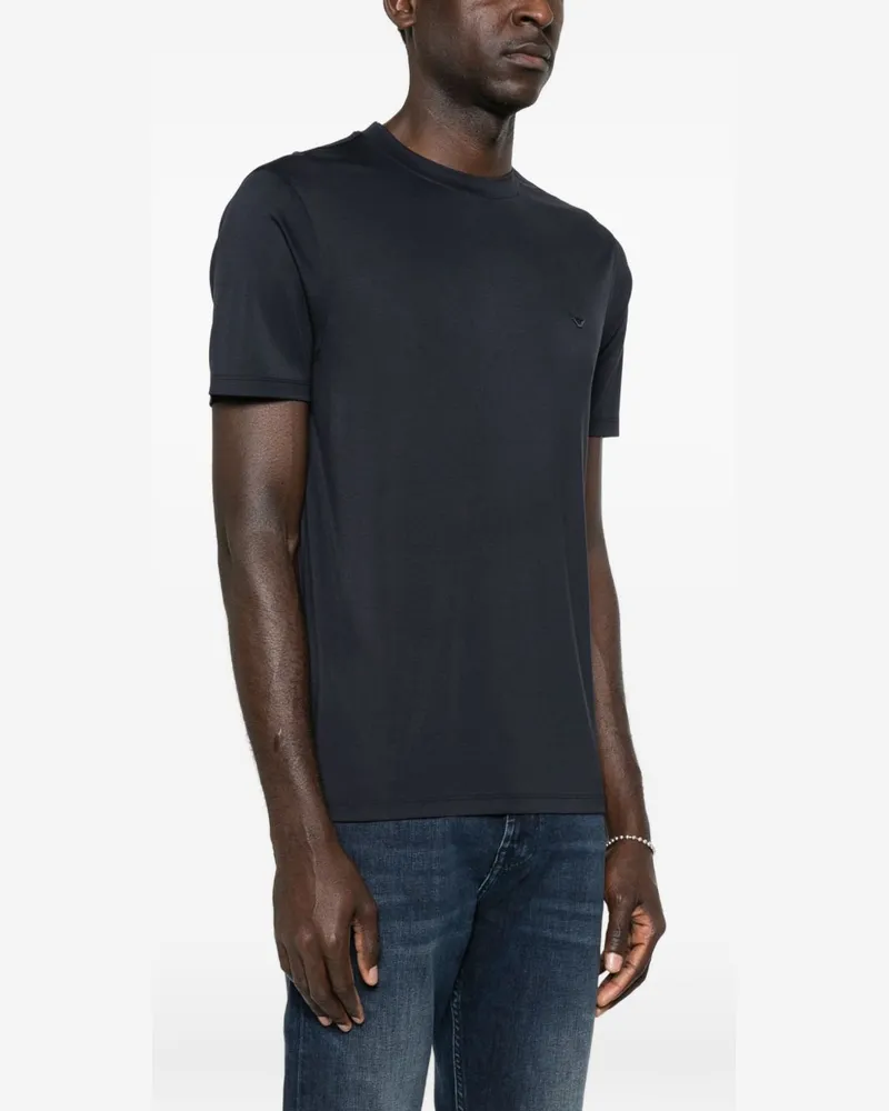 Emporio Armani Modal and Silk Blend T-Shirt — Black Black