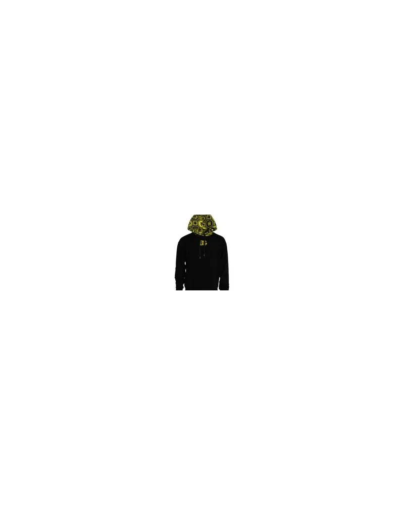 Dolce & Gabbana Men Black Logo Cotton Hooded Sweatshirt Sweater Clothing Black