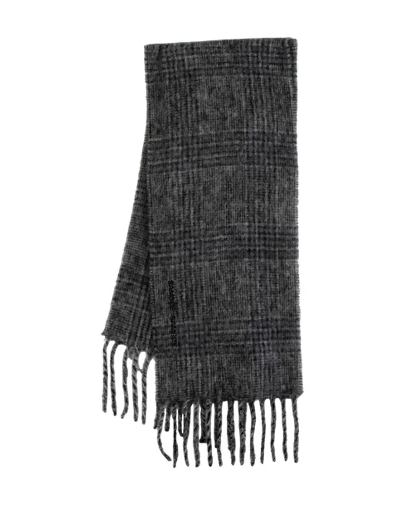 Samsøe & Samsøe Unisex Wool Check Scarf Gray Gray
