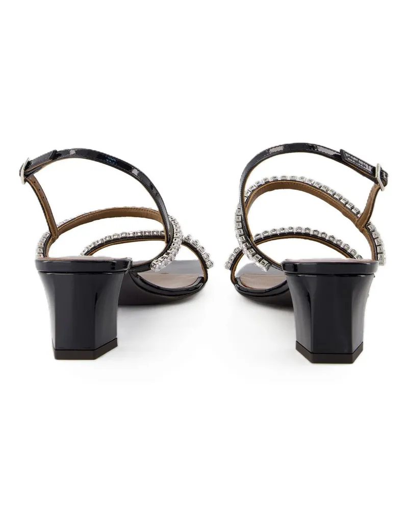 Giuseppe Zanotti Women's Valentiine Crystal 45 Sandals -  Leather Black Calfskin Shoes Black