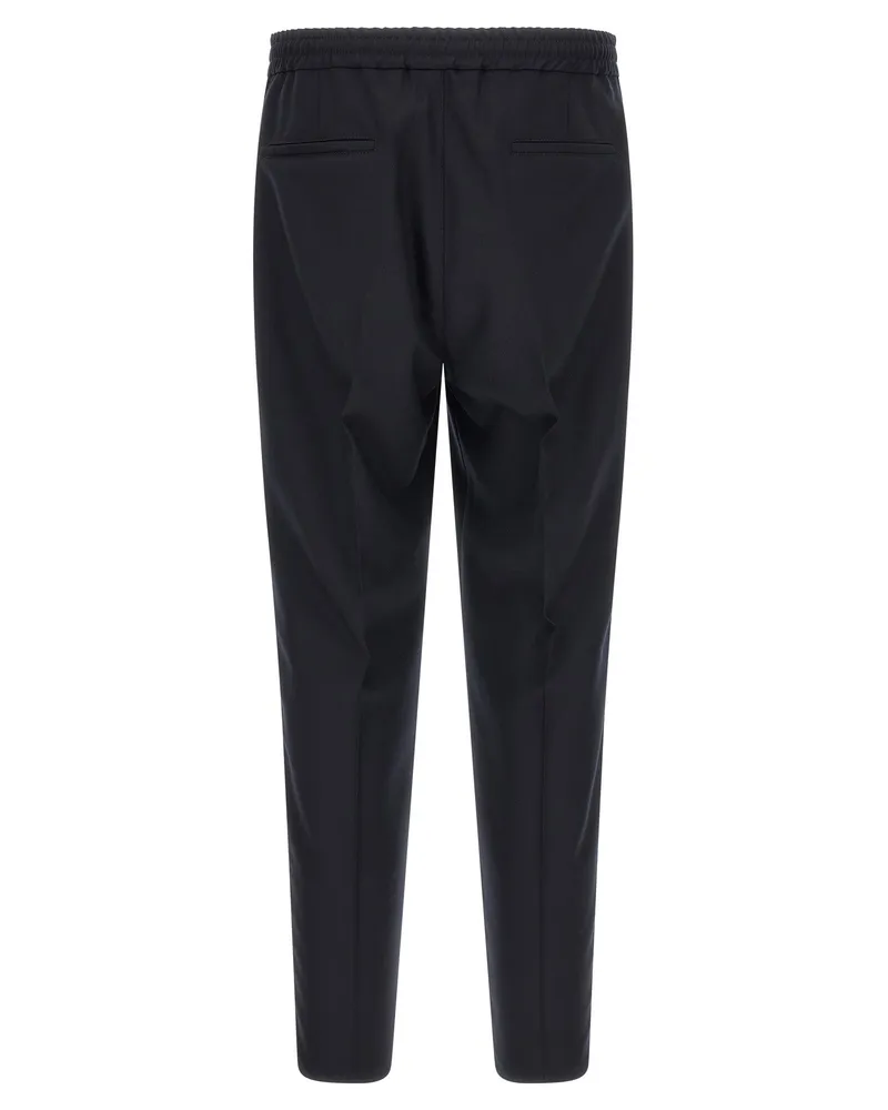 Brunello Cucinelli Men's Blue Virgin Wool Casual Pants Navy