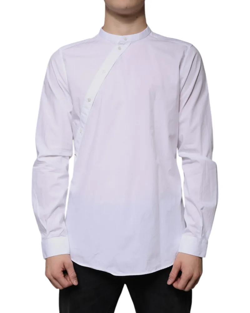 Dolce & Gabbana Men's White Cotton Slim Fit Martini Dress Shirt White