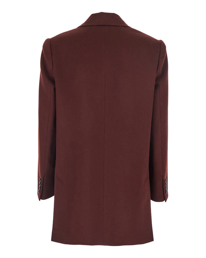 Max Mara Women's Bordeaux Single-Breasted Wool Jacket Blazers Bordeaux