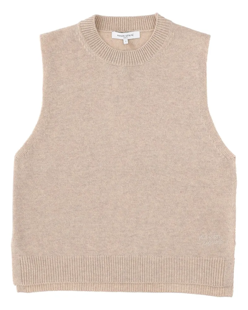 Kitsuné Wool Vest — Beige Beige