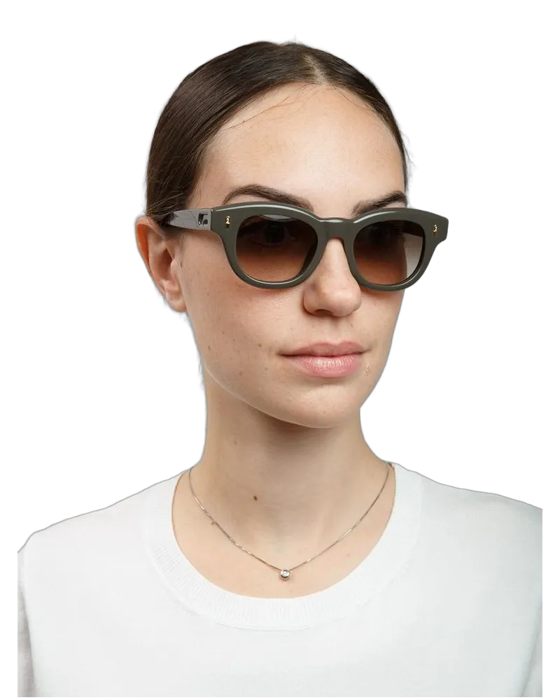 Furla Women's Sunglasses Glossy Khaki Green Acetate Green