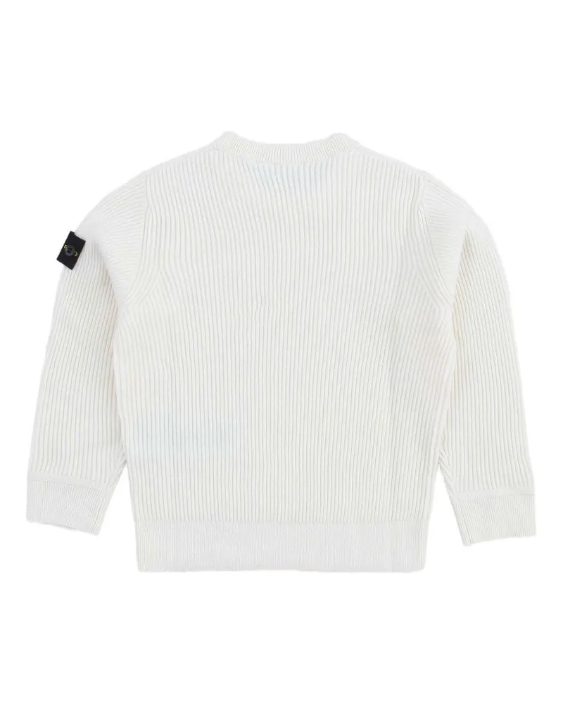 Stone Island Boys' Junior Sweater White Virgin Wool White