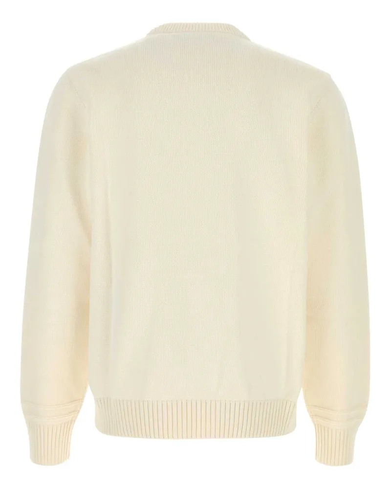 Gucci Men's Ivory Cotton Blend Sweater White Exterior: Wool Maglieria White