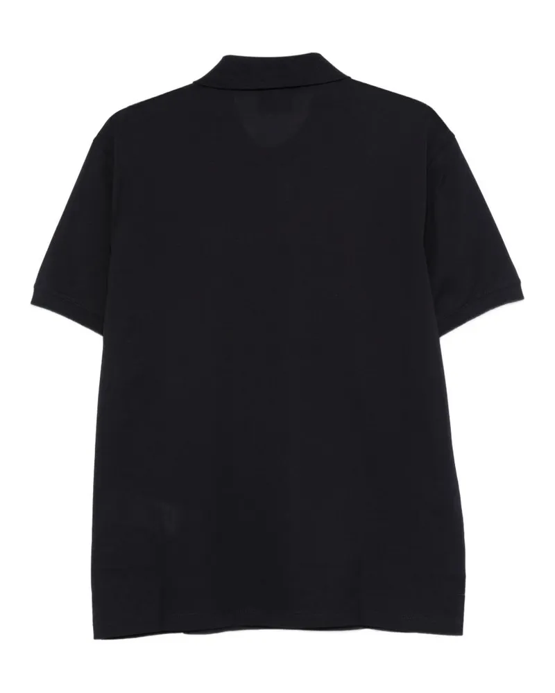 Emporio Armani Logo Cotton Polo Shirt — Black Black
