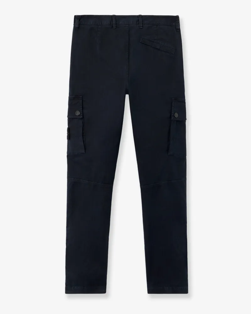 Stone Island Men's Cotton-Blend Cargo Trousers Blue Navy