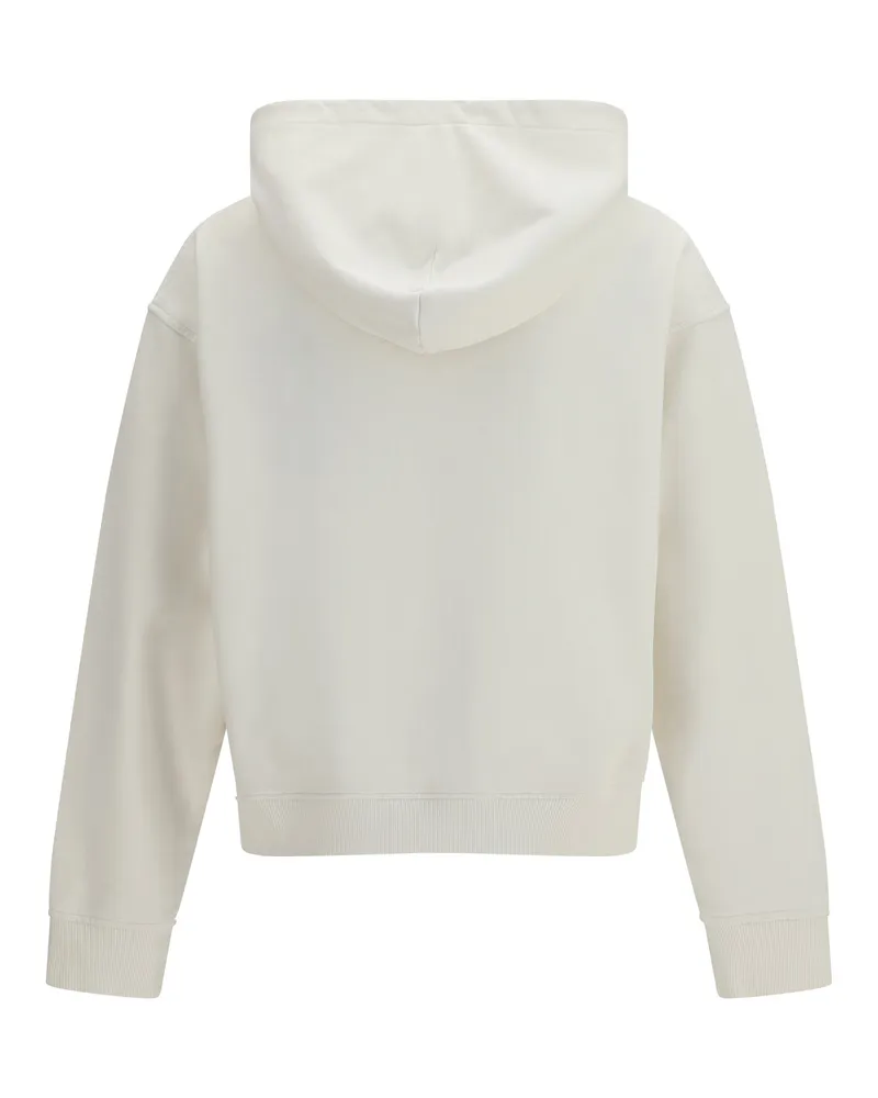 Palm Angels Men's Neck Logo Hoodie Off White Black Cotton; Elastane Sweatshirts Sweater White