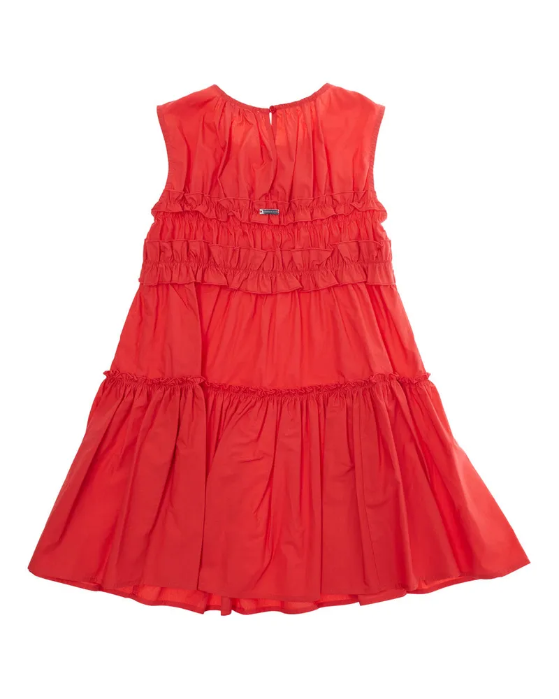 Monnalisa Girls' Dress New Capri Red Cotton Red