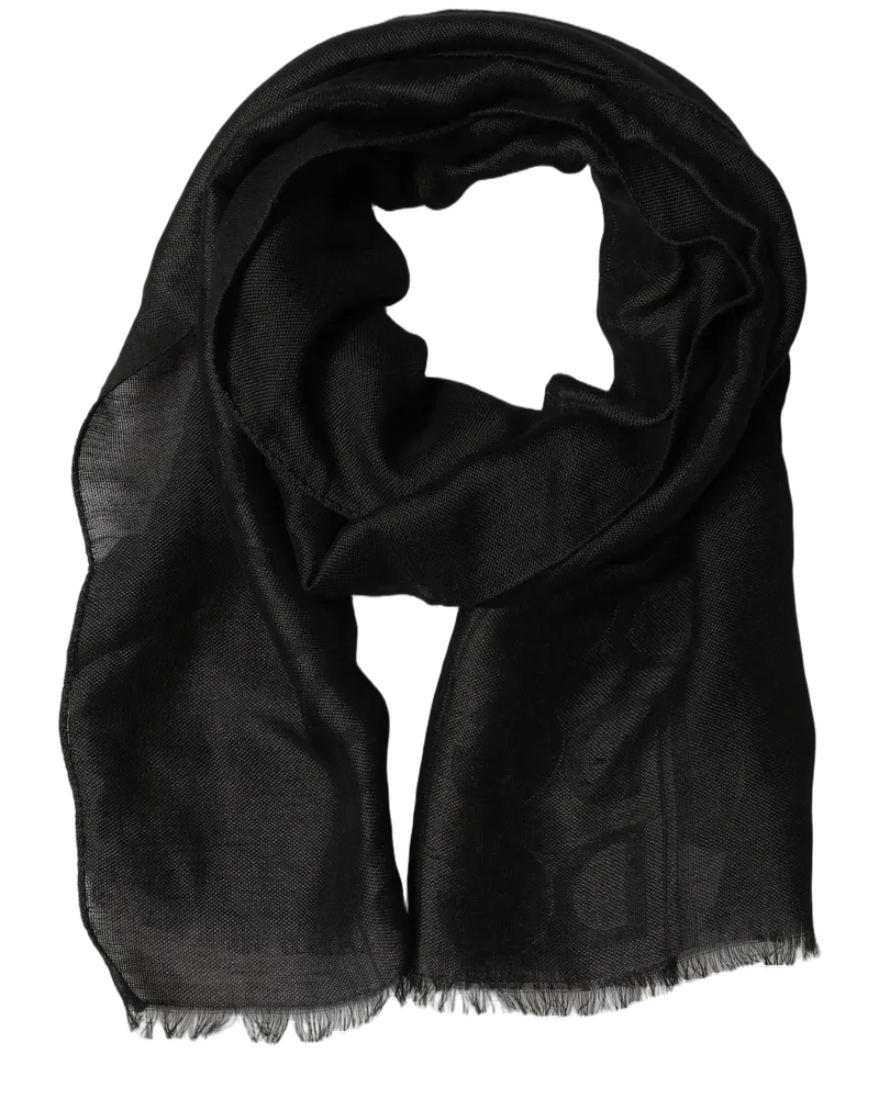 Dolce & Gabbana Logo Jacquard Scarf — Black Black