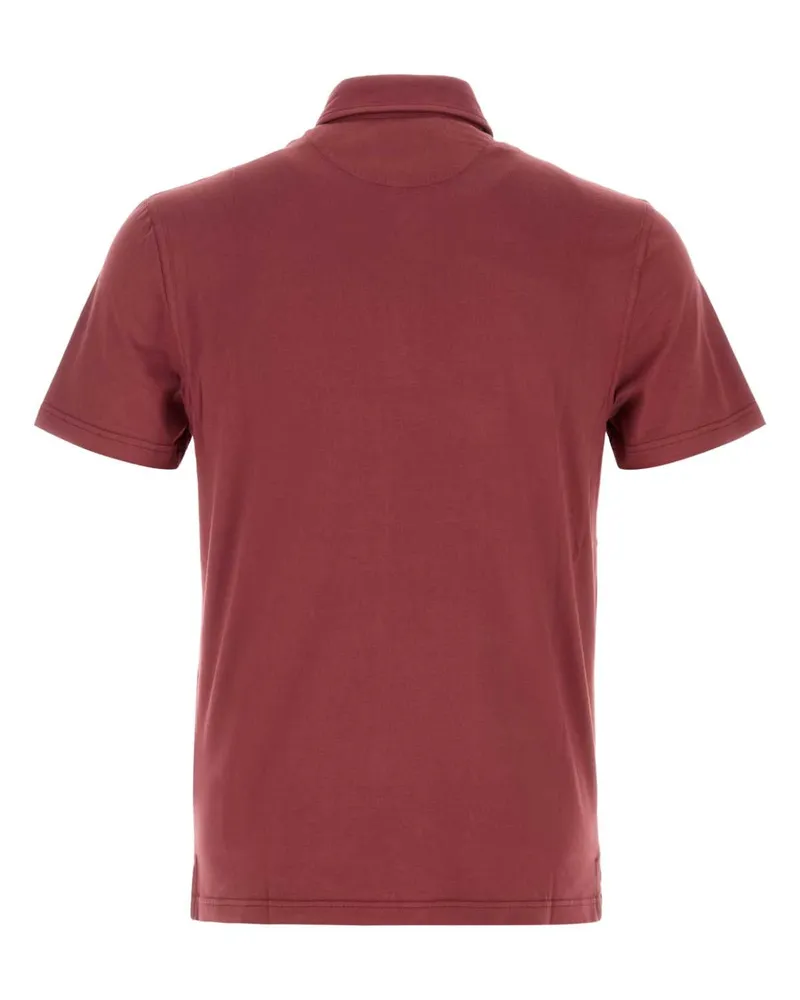 Fedeli Men's Tyrian Purple Stretch Cotton Polo Shirt Cicliegia Exterior: Elastane Purple