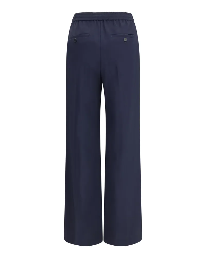 Max Mara Women's Trousers Mallo Pants Blue Fleece Wool (ovis Aries Blue