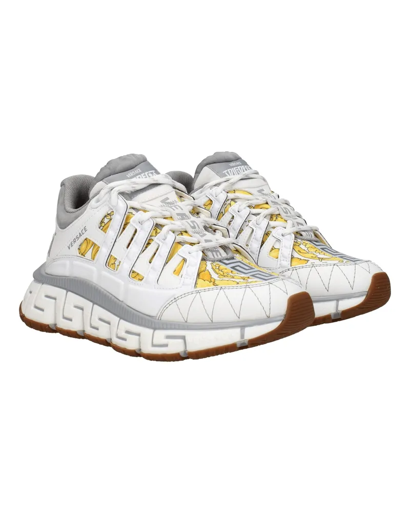 Versace Women's White Fabric Athletic Sneakers White