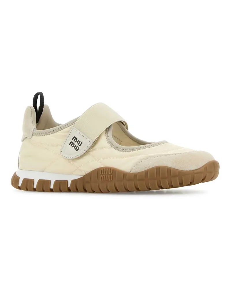 Miu Miu Tyre Ballerina Ballet Flat Avorio