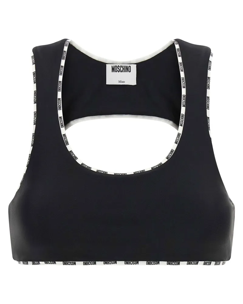Moschino Logo-Trimmed Tank Top — Black Black